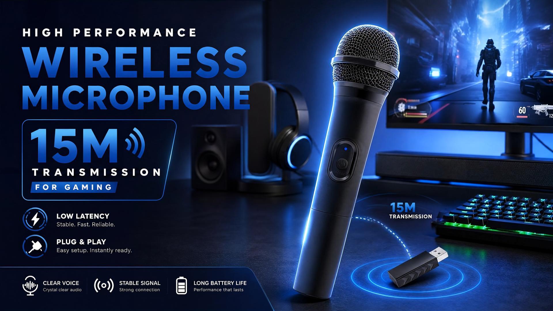 Amazon.com: Mcbazel Wireless USB Gaming Microphone Compatible with